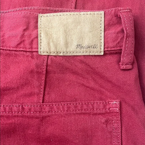 Madewell Women's Baggy Straight Leg Jeans- Crimson Red - Picture 5 of 6